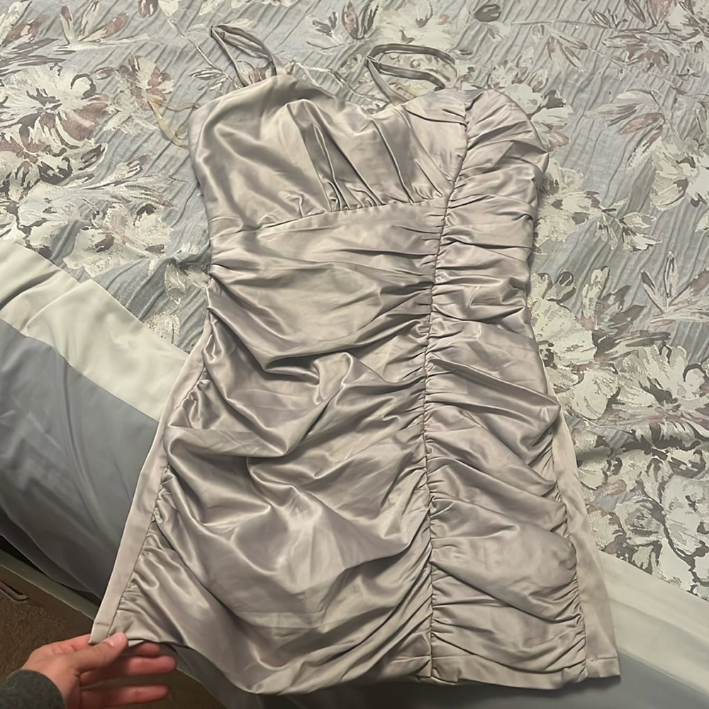 Silver mini dress
